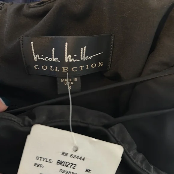 Nicole Miller Black Satin Dress - Picture 3 of 3